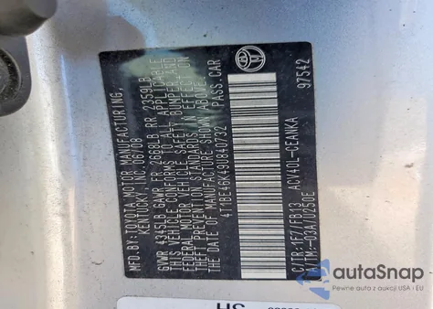 2009 Toyota Camry Base из США, поврежденный, VIN 4T1BE46K49U840732